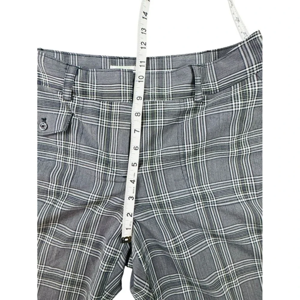 IZOD XFG Plaid Golf Pants Women's 10 Gray White Stretch Ankle Preppy Golfcore